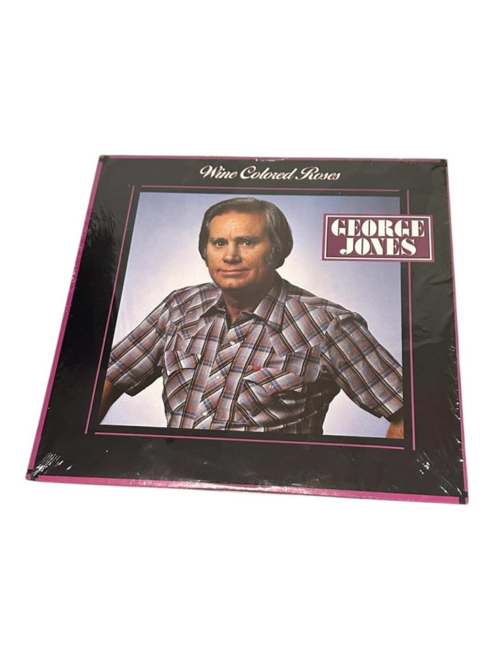Vintage George Jones Vinyl LP Wine Colored Roses 1986 Epic Country Black Canada